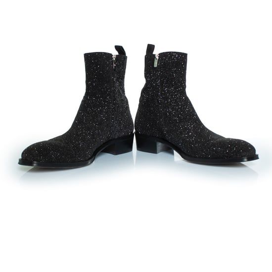 Alexander McQueen – Svarta ankelboots med glittermotiv - Image 6