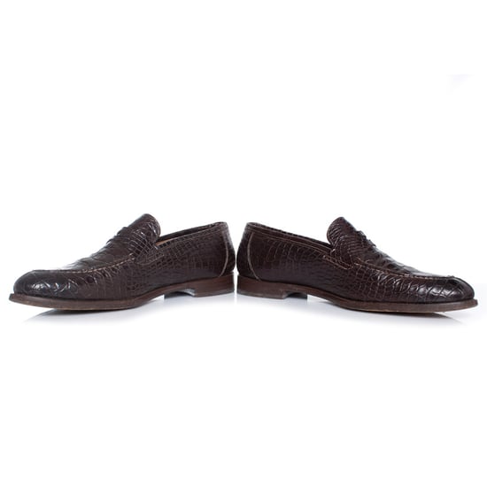 Santoni bruine alligatorleren penny loafers - Image 3