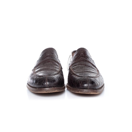 Santoni bruine alligatorleren penny loafers - Image 4