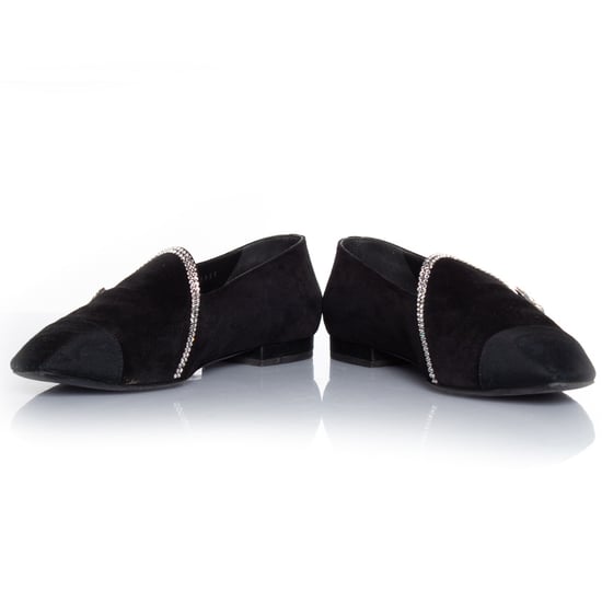 Chanel Zwarte suède komeetster loafer - Image 6