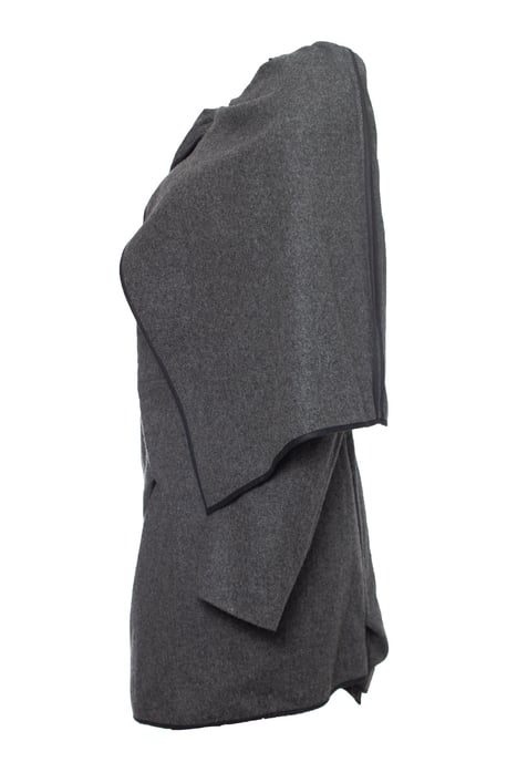 Comme des Garçons asymmetrisk kappa i grå ull - Image 2