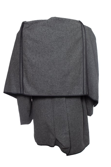 Comme des Garçons asymmetrisk kappa i grå ull - Image 3