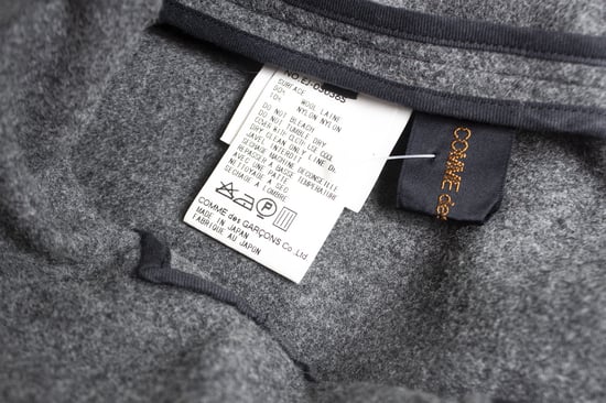 Comme des Garçons asymmetrisk kappa i grå ull - Image 6