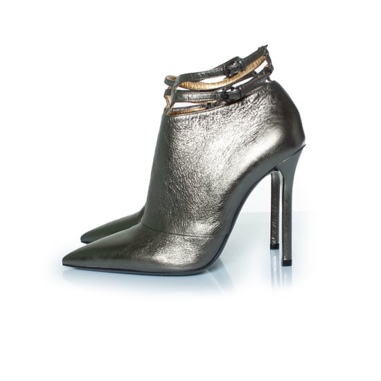 Bottega Veneta metallic leren enkellaarsjes - Image 1