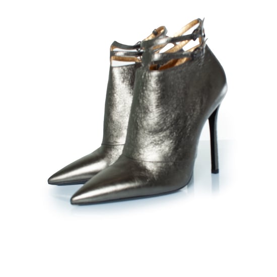Bottega Veneta metallic leren enkellaarsjes - Image 2