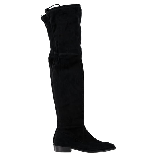 Stuart Weitzman Lowland Stretch Over the Knee Boots in Black Suede - Image 1