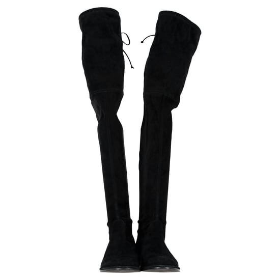 Stuart Weitzman Lowland Stretch Over the Knee Boots in Black Suede - Image 2