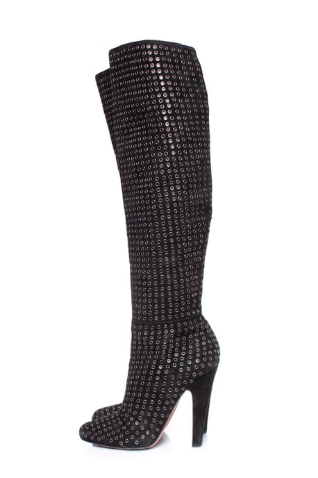 Alaia Black suede over the knee boots - Image 2