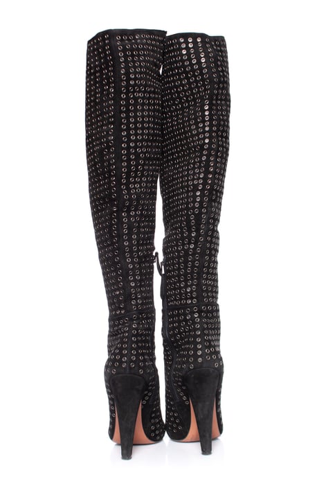Alaia Black suede over the knee boots - Image 3