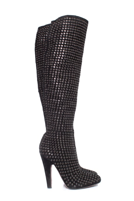Alaia Black suede over the knee boots - Image 4