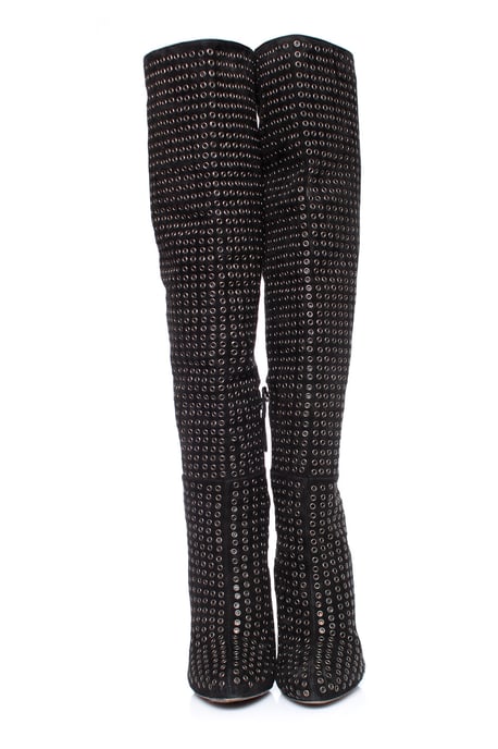 Alaia Black suede over the knee boots - Image 5