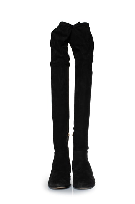 Jimmy Choo over knee Milan flat boots in black - Image 4