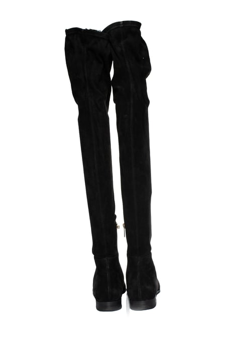 Jimmy Choo over knee Milan flat boots in black - Image 5