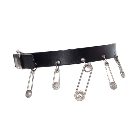Gianni Versace-bälte med silverfärgade säkerhetsnålar - Image 4
