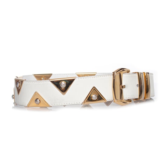 Gianni Versace-bälte med guldfärgade triangelapplikationer - Image 5