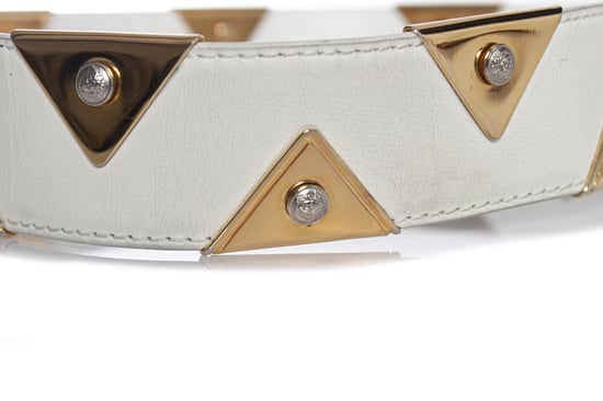 Gianni Versace-bälte med guldfärgade triangelapplikationer - Image 6