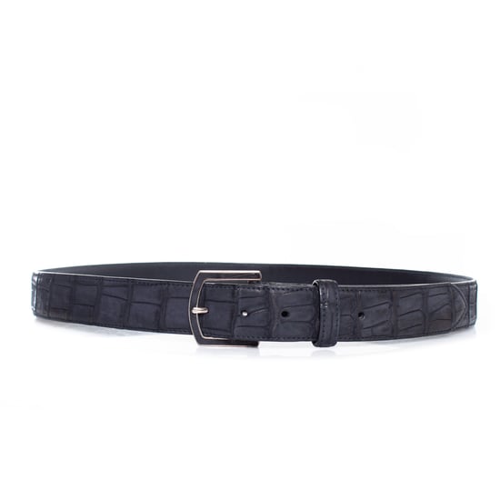 Loro Piana Alligator bälte i blått läder - Image 1