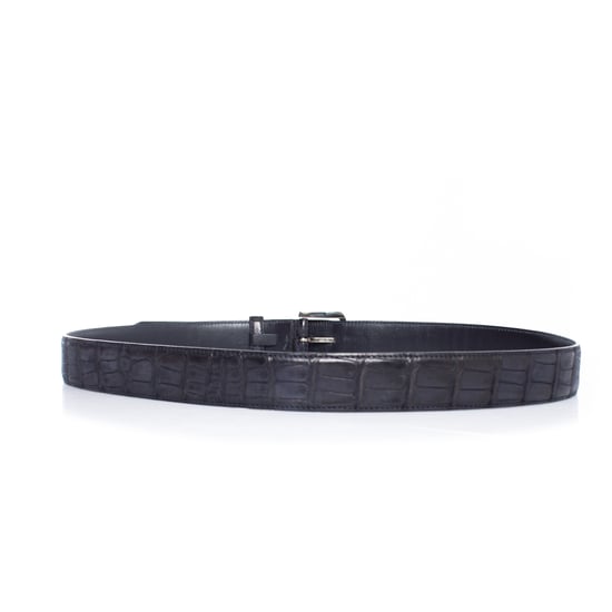 Loro Piana Alligator bälte i blått läder - Image 2