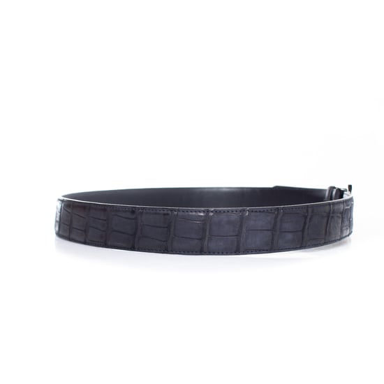 Loro Piana Alligator bälte i blått läder - Image 4