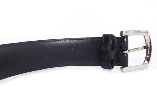 Loro Piana Alligator bälte i blått läder - Image 6