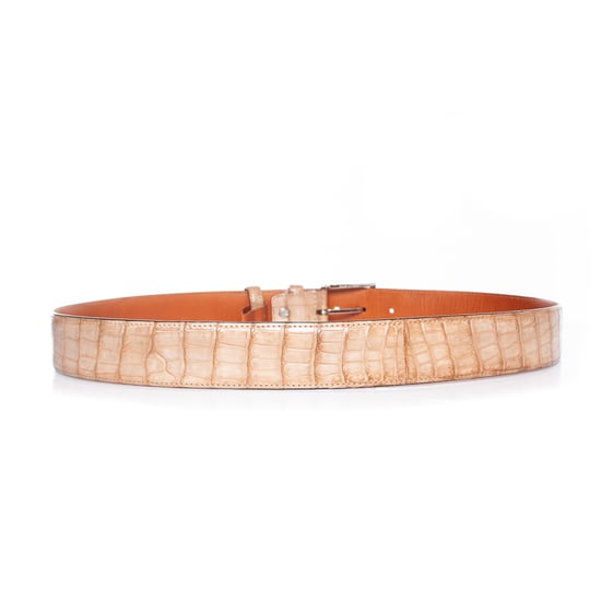 Santoni Alligator leren riem in bruin - Image 2