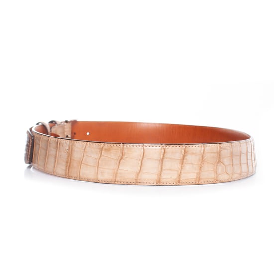 Santoni Alligator leren riem in bruin - Image 3