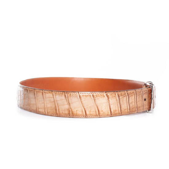 Santoni Alligator leren riem in bruin - Image 4