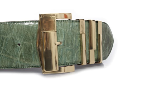 Gianni Versace Groene tailleriem van krokodillenleer - Image 6