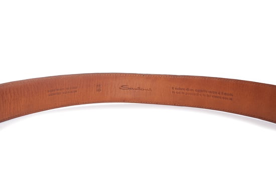 Santoni Alligator leren riem in olijfgroen - Image 6