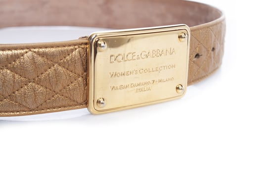 Dolce & Gabbana Gouden leren gewatteerde riem - Image 5