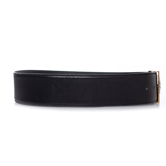 Gianni Versace svart läderbälte med medusaspänne - Image 3