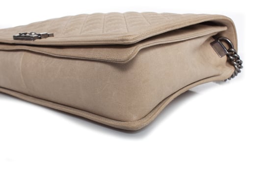 Chanel zachte grote leren jongen in beige - Image 3