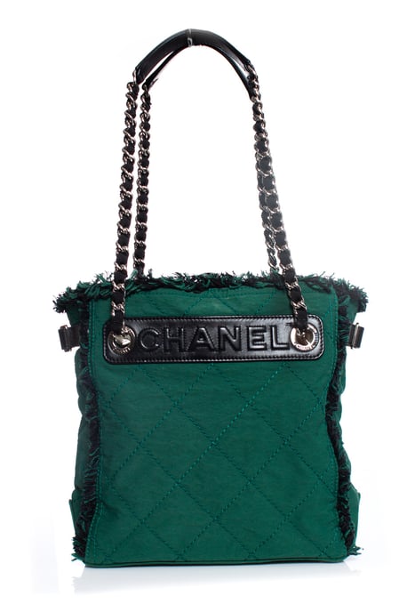 Chanel Groene gewatteerde canvas tas - Image 1