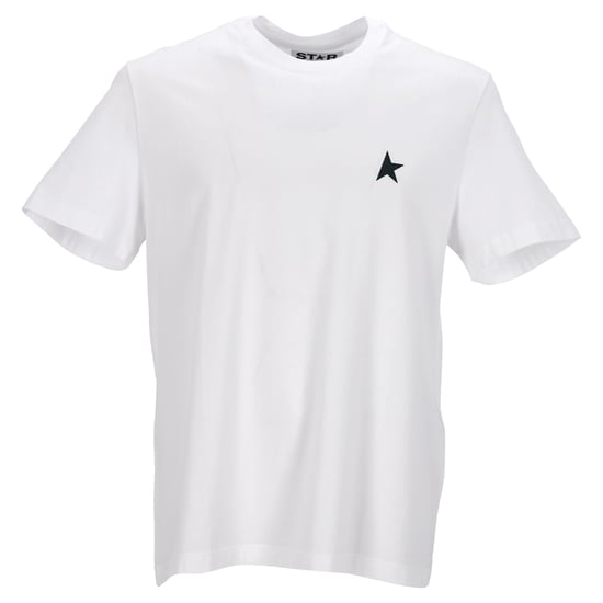 Golden Goose Wit T-shirt met contrasterend groen logo en ster - Image 1