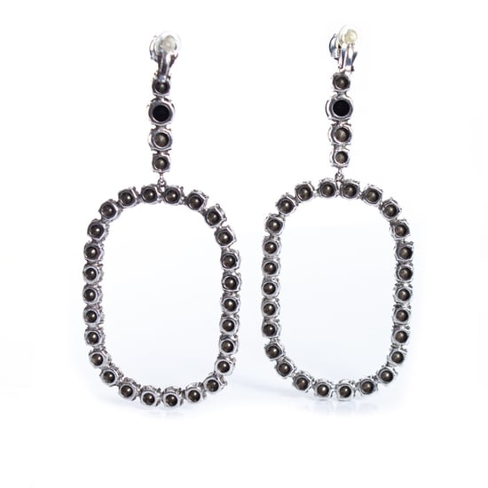 Saint Laurent Crystal XL rökfärgade ovala droppörhängen - Image 2