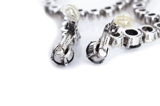 Saint Laurent Crystal XL rökfärgade ovala droppörhängen - Image 3