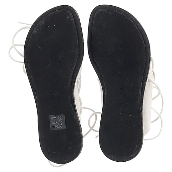 Ann Demeulemeester Zelfbindende Platte Sandalen in Wit Leer - Image 6
