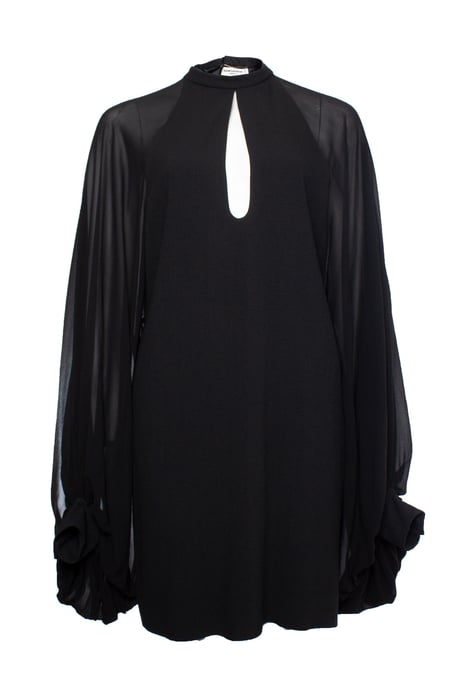 Svart klänning från Saint Laurent med puffärmar - Image 2
