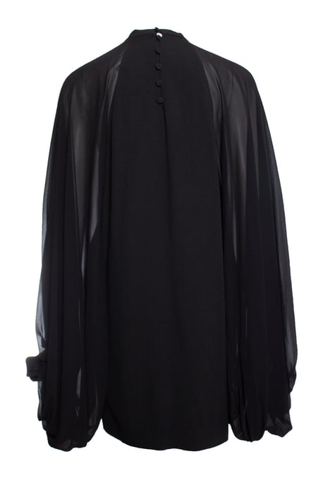 Svart klänning från Saint Laurent med puffärmar - Image 3