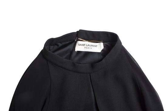 Svart klänning från Saint Laurent med puffärmar - Image 6