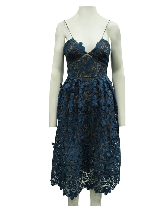Blue Lace Cocktail Dress - Image 2