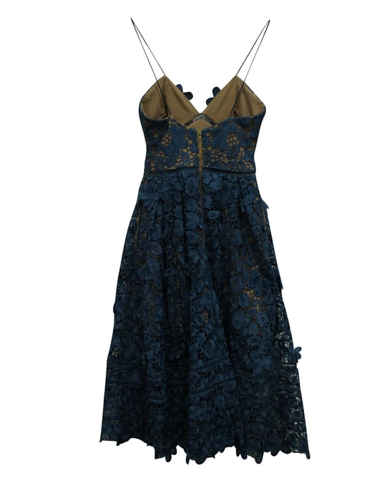 Blue Lace Cocktail Dress - Image 3