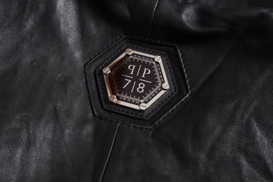 Philipp Plein quiltad bomberjacka i läder - Image 5