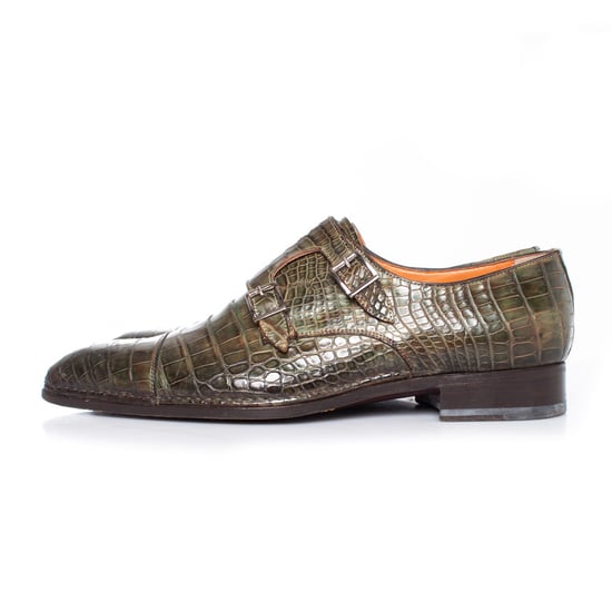 Santoni-skor i olivgrönt alligatorläder - Image 3