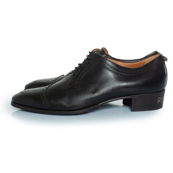 Gucci Lace up brocade with gold studded heel - Image 2