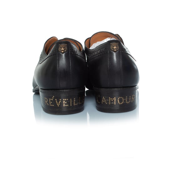 Gucci Lace up brocade with gold studded heel - Image 3