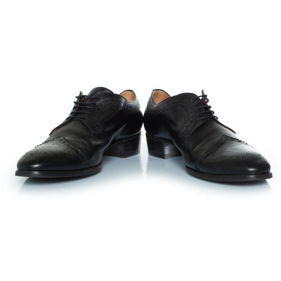 Gucci Lace up brocade with gold studded heel - Image 6