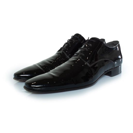 Dsquared2 – Svarta skor med snörning i lackskinn - Image 1