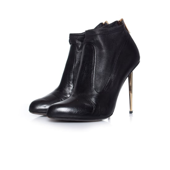 Tom Ford svarta guldfärgade stilettkängor. - Image 1