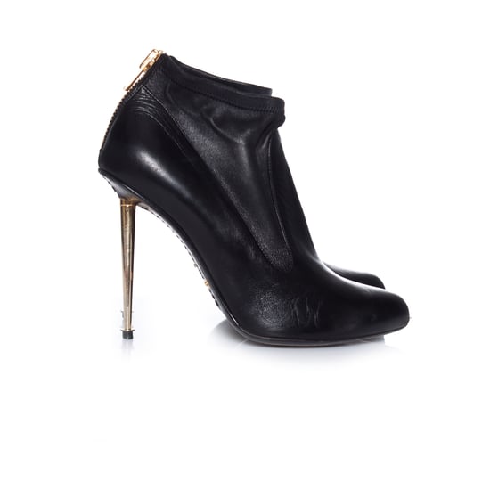 Tom Ford svarta guldfärgade stilettkängor. - Image 5